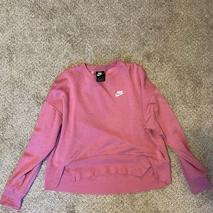 pink cropped nike crewneck